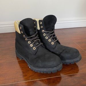 Timberland Black and Gold Boots